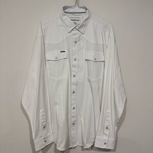 Poncho Long Sleeve Pearl Snap Button Down Shirt Size L Regular Fit *Company Logo